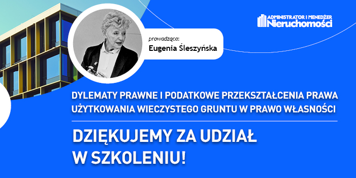 baner z podziękowaniem za udział w szkoleniu